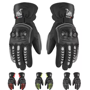 Guantes de invierno para motocicleta hombres mujeres a prueba de viento clima frío cálido guante de dedo completo - Imagen 1 de 17