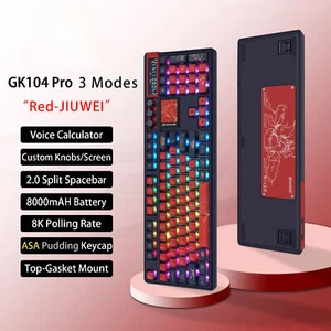 Full-Size 3-Mode Wireless Keyboard with 2.0 Screen 3 Knobs Hot-Swappable Switch - Picture 1 of 32