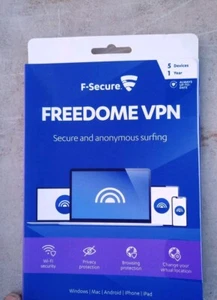 F-Secure Freedome VPN 5 Devices 1 Year PC/Mac/Mobile Email Activation Code - Picture 1 of 3