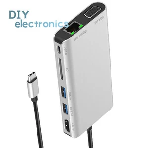 Usbc To Rj45 Lan 4K Hdmi Vga 2Usb 3.0 lettore slot schede SD 8in1 adattatore tipo C Stati Uniti - Foto 1 di 15