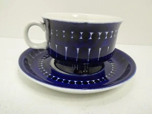 ARABIA VALENCIA SCANDINAVIAN POTTERY DEMI TASSE CUP & SAUCER MID CENTURY - Picture 1 of 5