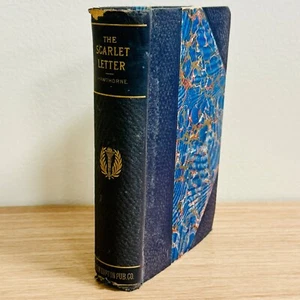 The Scarlet Letter By Nathaniel Hawthorne Vintage Hardcover Marbled Gilded - Picture 1 of 10