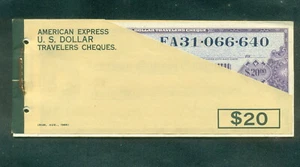 American Express 1969 US Dollars Unused Travelers Cheques Booklet of 10x$20 - Picture 1 of 2