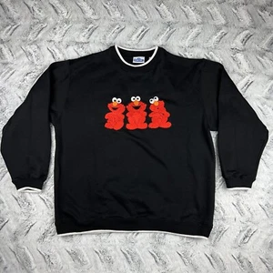 Vintage Sesame Street Elmo Sweatshirt Adult XL Blue Pullover Embroidered Y2K - Picture 1 of 7