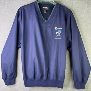 Ultra Club Nylon Blue Sweater Mens L Lined Golf /Fish Embroidered Pullover MS41 - Picture 1 of 13