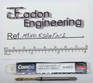 M3 x 0.5mm Spiral Flute Machine Tap by YG1 Combo. TD804206. DIN371. - Picture 1 of 2