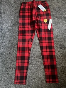 Girls Plaid Leggings Size 14 XL New - Picture 1 of 4