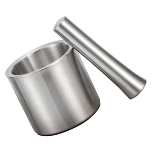 Stainless Steel Garlic Masher Bowl and Pestle for Restaurant - Picture 1 of 12