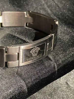 范思哲 Medusa 手镯手镯银色男式配件日本 y9169 — 第 1/4 张图片