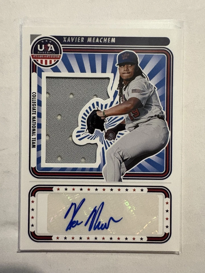 Xavier Meachem 2024 Panini USA Stars & Stripes Silhouette Jersey Auto 177/199 - Image 1 of 2