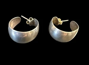 Vintage Sterling Silber Modernist Creolen 3/4" - Bild 1 von 6