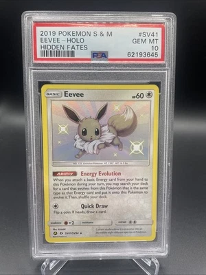 POKEMON EEVEE SUN MOON HIDDEN FATES SHINY VAULT SV41 PSA 10 GEM MINT - Image 1 of 2