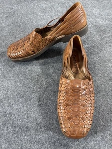 Sunsteps Hand Woven Leather Huarache Sandals Men's 8 Brown India NWOT - Picture 1 of 9