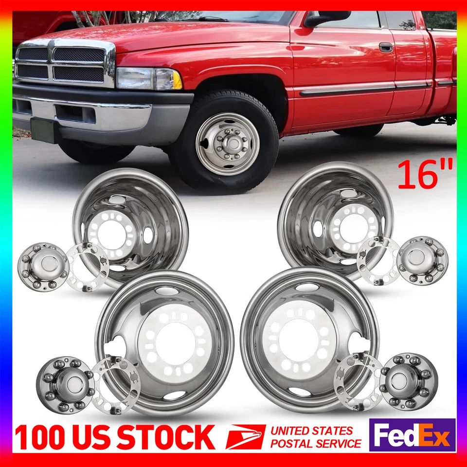 4 PIEZAS Tapacubos para Ford E350 E450 Van 16" Doble Rueda Simuladores Tapacubos Doble Llanta Cubiertas Foto 1 de 4
