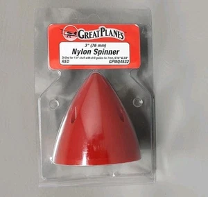 New GPMQ4532 Great Planes Red 3" 76mm Nylon Spinner 1/4" Shaft For RC Airplane - Picture 1 of 7