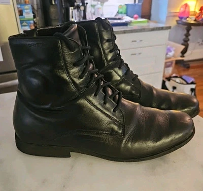 Alpinestars Parlor Drystar Mens 10 Black Leather Motorcycle Riding Boots Zip Up - Image 1 of 4