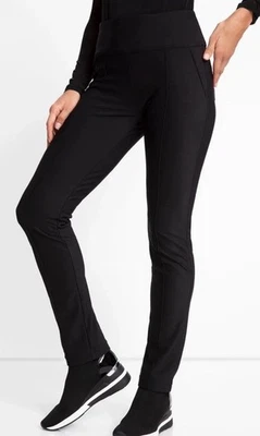 Pantalones para mujer Anatomie Sonia acogedores forrados de vellón pequeños negros tiro alto Foto 1 de 4