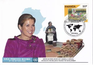SA42d Rwanda 2000's Princess Maxima of Netherlands UN Secretary Development FDC - Picture 1 of 1