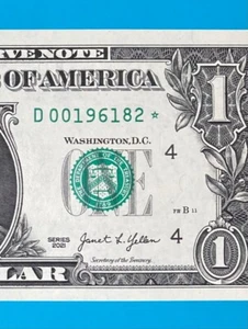 1961 August 2 : D 00196182 * BIRTHDAY Note $1 One Dollar Bill *UNC* - Picture 1 of 3