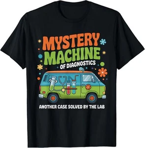 Mystery Machine of Diagnostics Lab Week 2025 Med Lab Tech T-Shirt - Picture 1 of 5