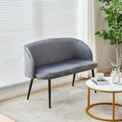 Sofá sofá sofá sofá loveseat con brazo acampanado de 47"" para 2, patas de metal para sala de estar, dormitorio Foto 1 de 4