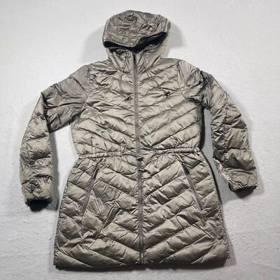 Chaqueta Saks Fifth Avenue Mujer S Gris Puffer Abrigo con Capucha Embalable Foto 1 de 4