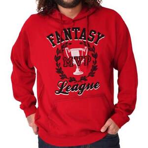 Fantasy League Funny Baseball Football Gamer Mens Long Sleeve Hoodie Sweatshirt