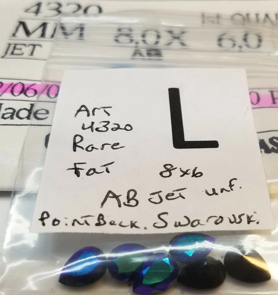 De colección RARO TAMAÑO GRASA 8x6mm Pera Estrás Swarovski + Reparación de Joyería Facetada 6006 Foto 1 de 1