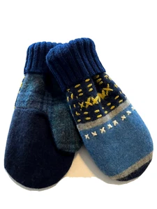 Handmade Mittens from 100% Wool Up-Cycled Sweaters/suiting-w/Fleece Lining - Picture 1 of 5
