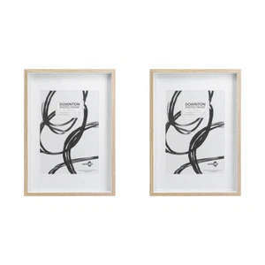2x Unigift Downton MDF/Glass Matt A3 Picture/Photo Frame Wall Hanging Natural - Picture 1 of 2