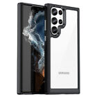 For Samsung Galaxy S22/S22+/S22 Ultra Clear Hard Pc Back + Soft Tpu Bumper Case