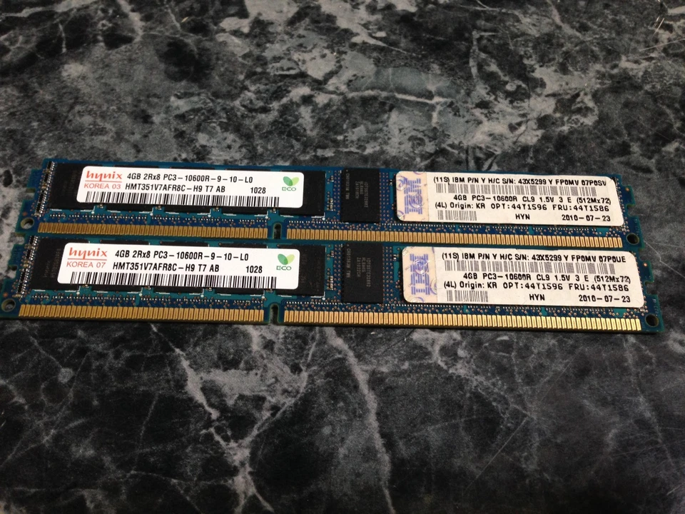 8GB (2x4GB) IBM PC3-10600R 44T1586 DDR3 - Image 1 of 1
