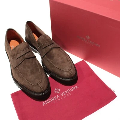 Mocasines Andrea Ventura NWD de gamuza sin cordones talla 44 EE. UU. 11 en marrón liso Foto 1 de 4