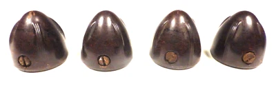vintage DETROLA 154E TABLETOP :   SET OF 4 screw-on "MAE WEST" BAKELITE KNOBS - Image 1 of 3