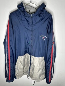 Vintage 90's Tommy Hilfiger Hooded Full Zip Windbreaker Jacket Tommy Jeans - Picture 1 of 19