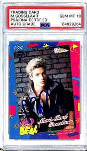 1992 Saved By The Bell MARK PAUL GOSSELAAR Zach Signed Card #104 PSA/DNA 10 SLAB
