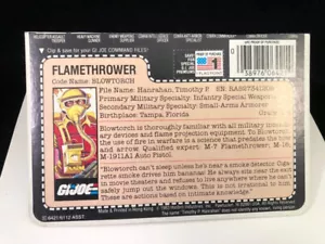 Hasbro G.I. 1983 Tarjeta de archivo Joe: A Real American Hero Flamethrower BLOWTORCH - Imagen 1 de 2