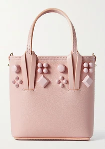 Christian Louboutin Cabata Mini Rosy Pink Stud Calf Leather Tote Crossbody Bag - Picture 1 of 12