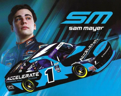 2022 SAM MAYER “ACCELERATE” #1 NASCAR XFINITY SERIES POSTCARD Cover