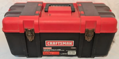 CRAFTSMAN 959320 BLACK & RED 20" PORTABLE PLASTIC LOCKING TOOL BOX W/ TRAY - Image 1 of 4