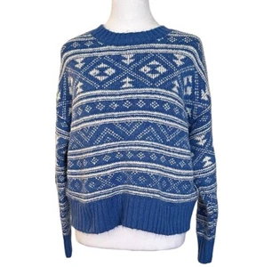 Suéter elástico tejido azul blanco American Eagle para mujer talla S invierno - Imagen 1 de 10