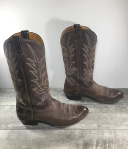 Vintage Nocona 22997 8436 Leather Cowboy Western Pull On Biker Men's Boots 9.5 - Picture 1 of 9