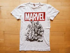Marvel Avengers Vintage Graphic T-Shirt Tee weiß Sz. S - Picture 1 of 4