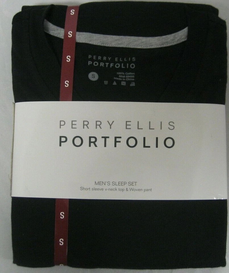 Perry Ellis Portfolio Men's Sleep Set -large Black/ Plaid Retail 1051