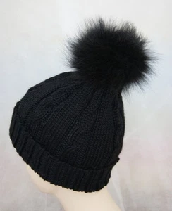 100% Alpaka Bommelmütze, Wintermütze, Mütze mit Echt Fell Bommel Gr. 56-61 NEU - Bild 1 von 4