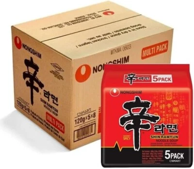 Nong Shim SHIN Ramyun Noodles Nongshim Spicy Ramen 120g (40 Packs) - Image 1 of 4