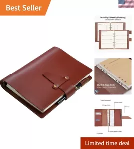 Leather Planner 2024-2025, Monthly Weekly Planner, A5 Refillable 6 Ring Binde... - Picture 1 of 7