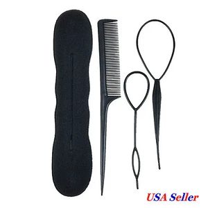 Hair Styling Tools Bun Maker Topsy Tail Braid Ponytail Maker Comb DIY - Picture 1 of 3