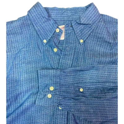 Brooks Brothers Blue Madison Fit Nautical Anchor Print Chambray Shirt XL Cotton - Image 1 of 4