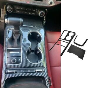 4x ABS Carbon Fiber Center Console Gear Shift Box Trim For Kia Stinger GT1 GT2